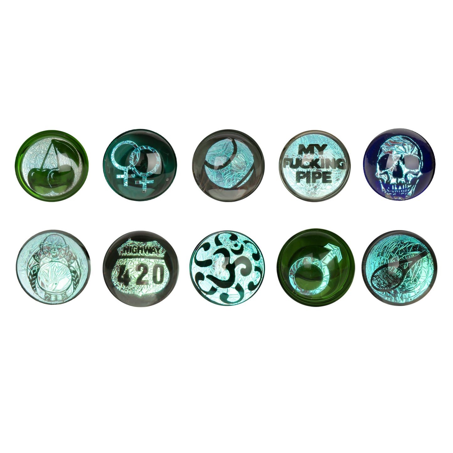 Red Eye 4.25" Dichroic Image Marble Hand Pipe