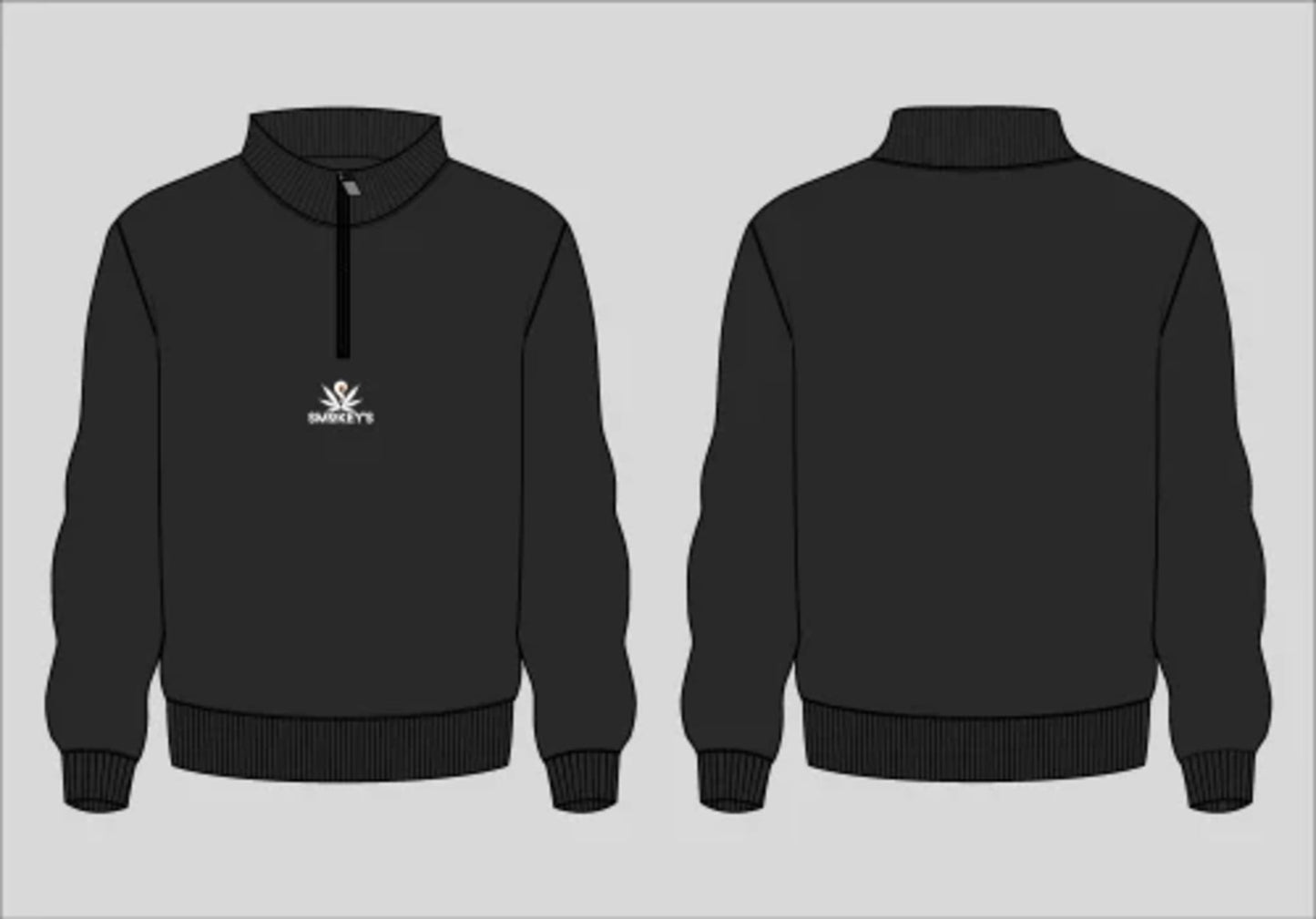 Smokey's Black Half Zip Sweatshirt | Smokey's
