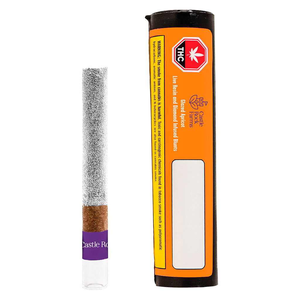Castle Rock Glazed Apricot Resin Diamond Coated Glass Tip Infused Blunt