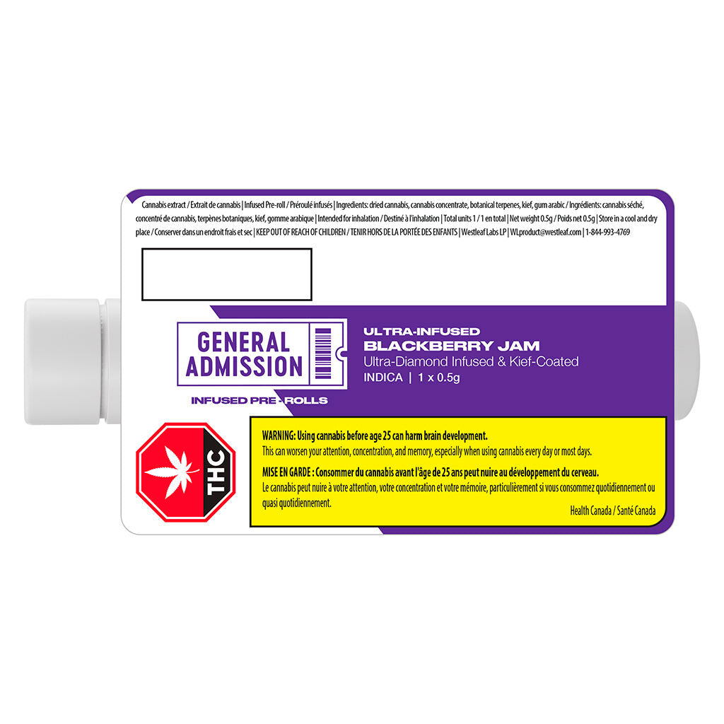 General Admission Blackberry Jam Diamond Coated Infused Pre-Roll