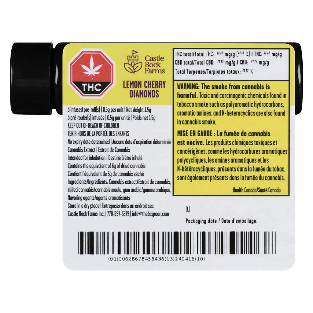 Castle Rock Lemon Cherry Diamond Infused Pre-Roll
