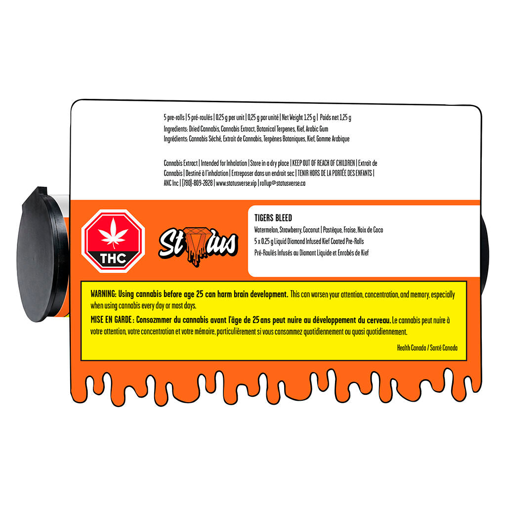 Tigers Bleed Diamond Kief-Coated Infused Pre-Roll | Smokey's
