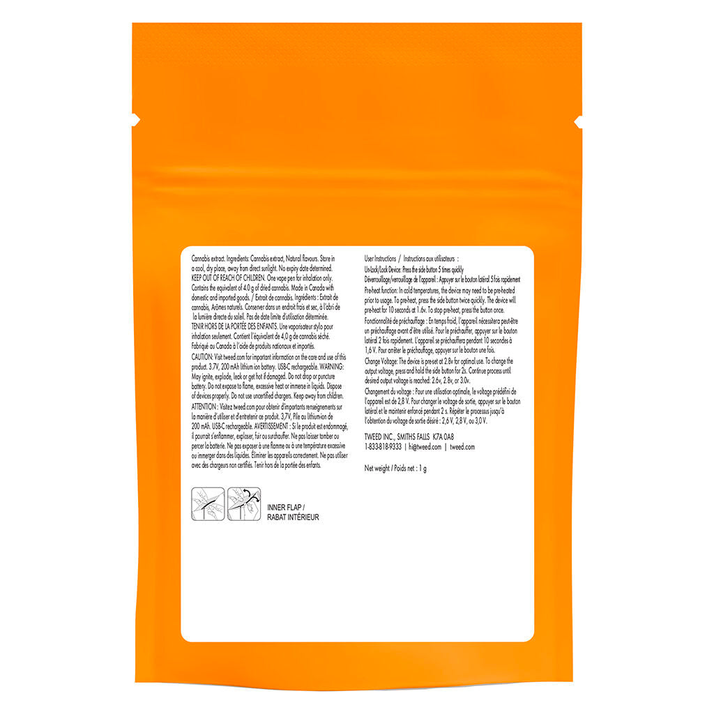 Tweed Blood Orange Kush Diamond Disposable