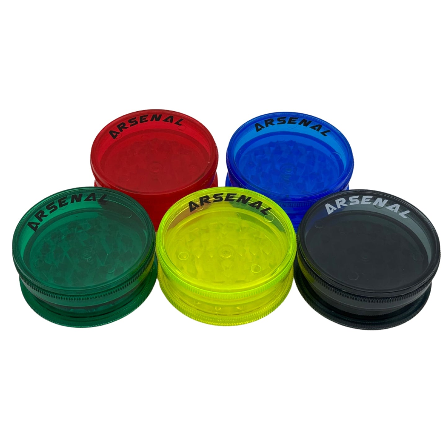 Arsenal Clear Neon 60mm Acrylic Grinder | Smokey's