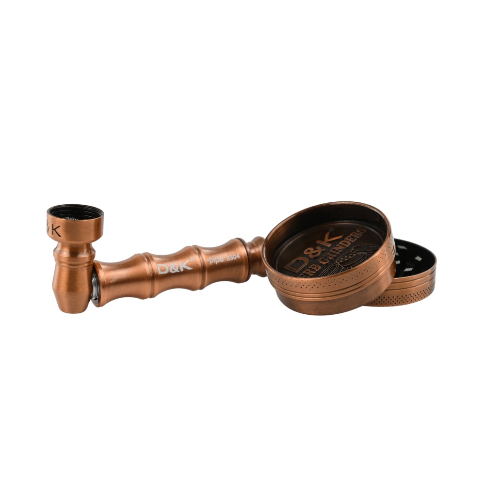 D&K Gold Metal Pipe Set w/ Screens and Grinder | Smokey's