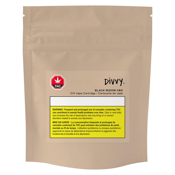 Divvy Black Widow CBD Cartridge — Smokey's | 510s, & Pods | Cannabis Delivery & Pickup