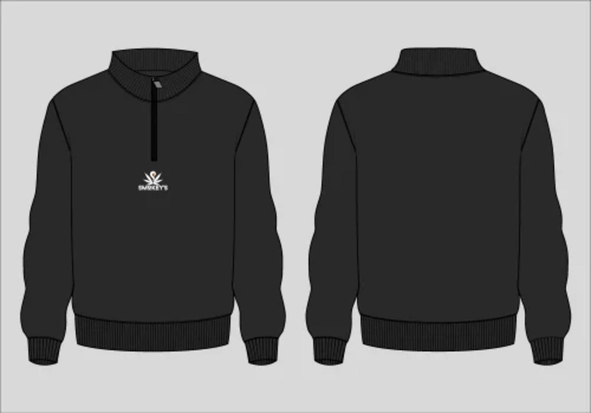 Smokey's Black Half Zip Sweatshirt | Smokey's