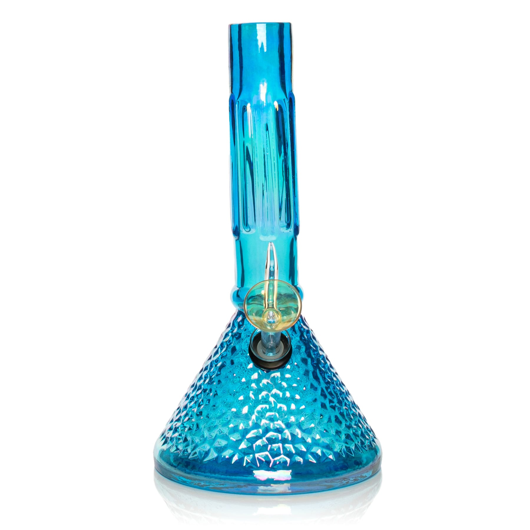 Retro 9" Platinum Metallic Hammered Water Pipe | Smokey's