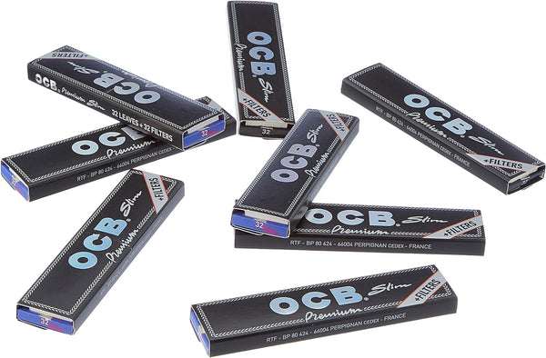 OCB Premium Black Slim Rolling Papers w/ Filters — Smokey's | Rolling Papers, Cones, & Wraps | Cannabis Delivery & Pickup