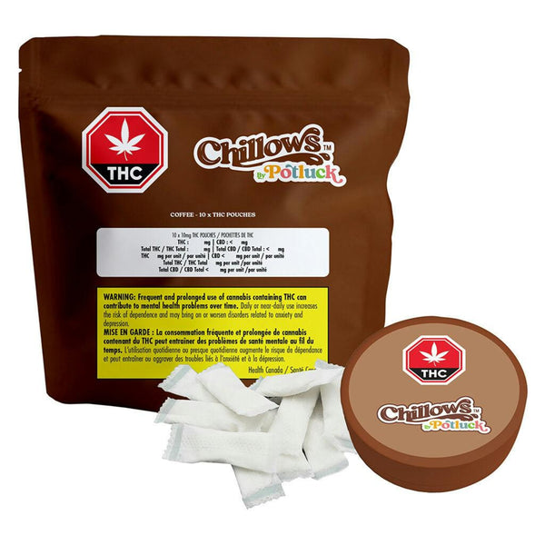 Potluck Coffee Chillows Pouches — Smokey's | Hard Edibles | Cannabis Delivery & Pickup
