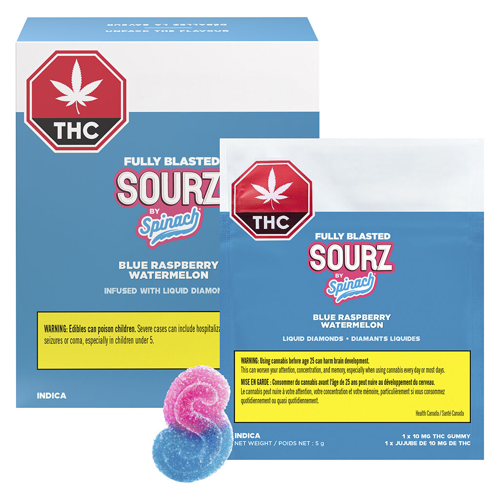 Spinach SOURZ Blue Raspberry Watermelon Soft Chew