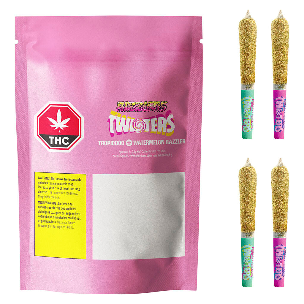 RIZZLERS Watermelon Razzler + Tropicoco Coated Infused Pre-Roll