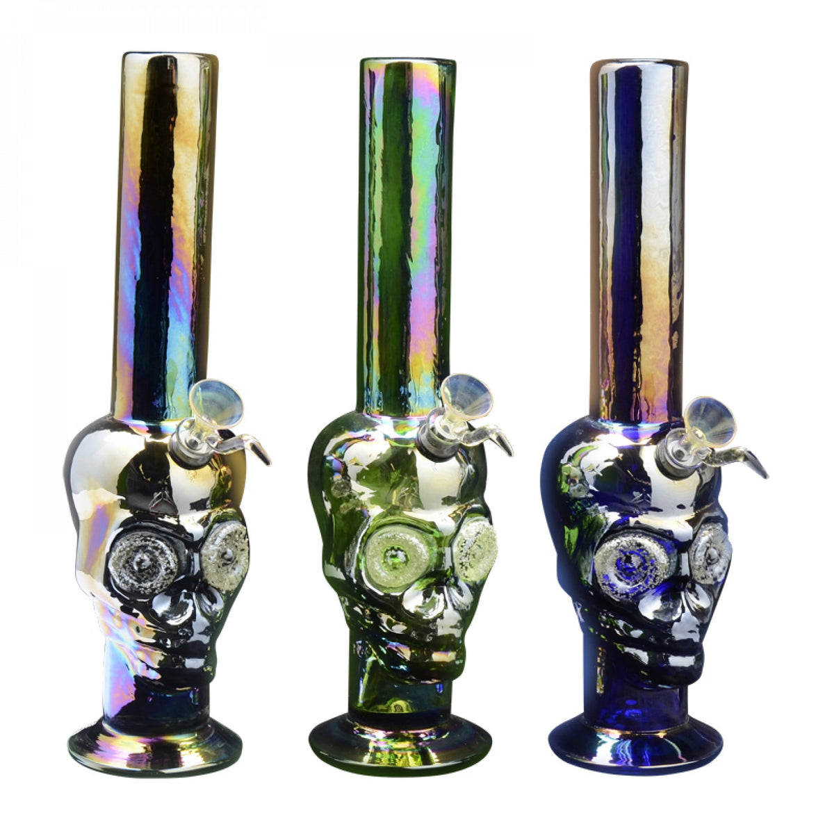 13" Platinum Metallic Skull Tube | Smokey's