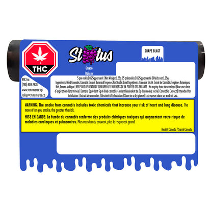 Status Grape Blast Coated Diamond Coated Infused Pre-Roll