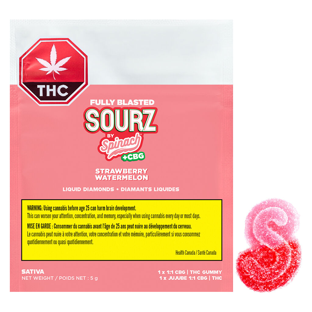 Spinach SOURZ Strawberry Watermelon CBG Soft Chew