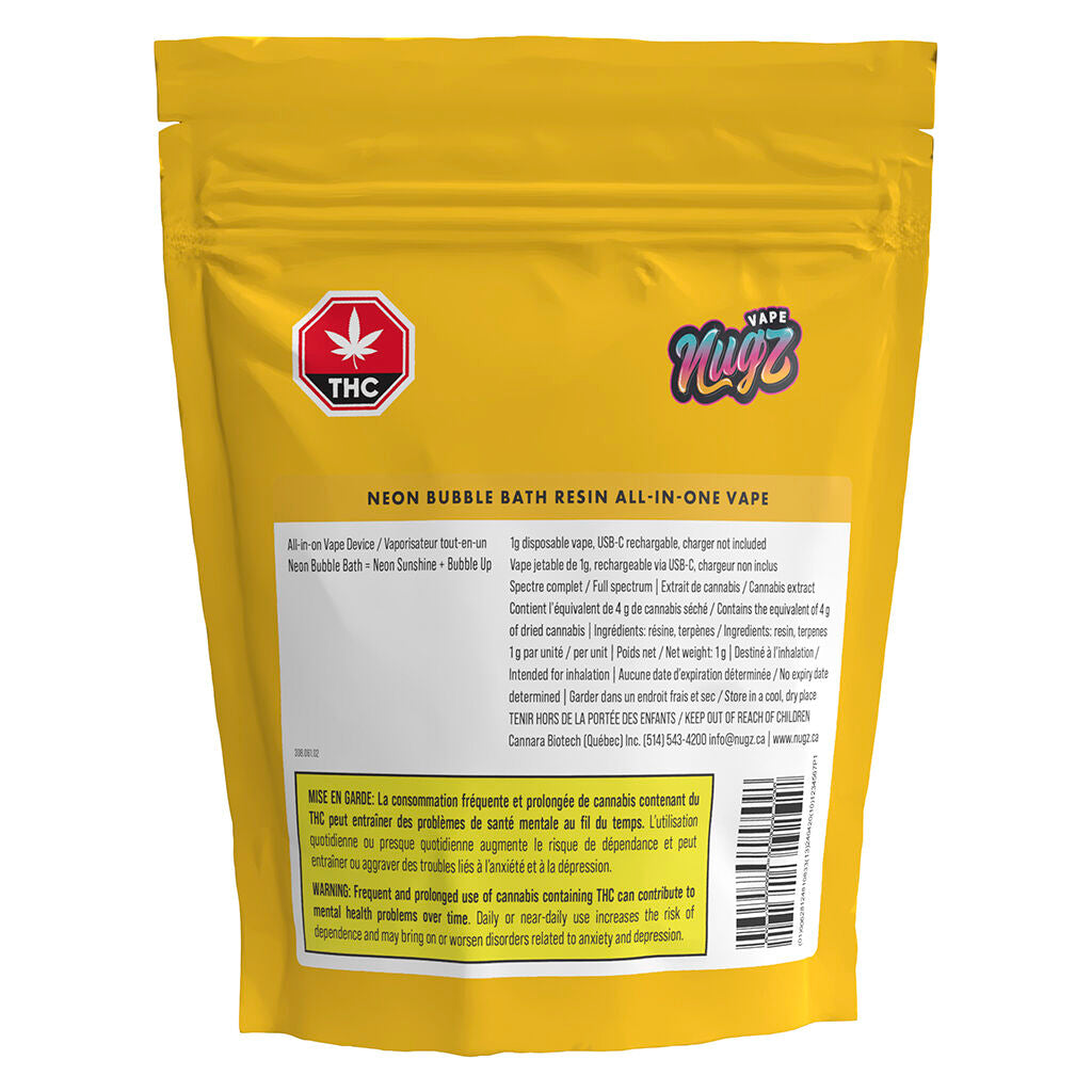 Nugz Neon Bubble Bath Resin Disposable