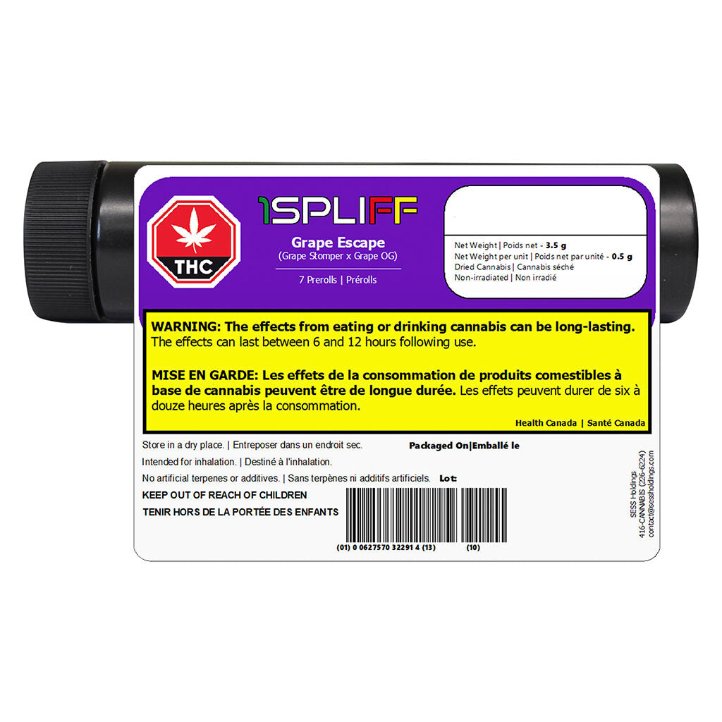1SPLIFF Grape Escape Pre-Roll