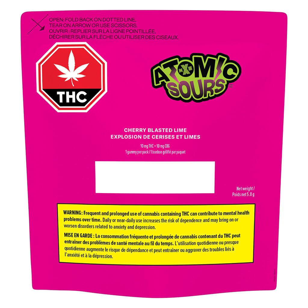 XMG Atomic Sours Cherry Blasted Lime CBG Soft Chew