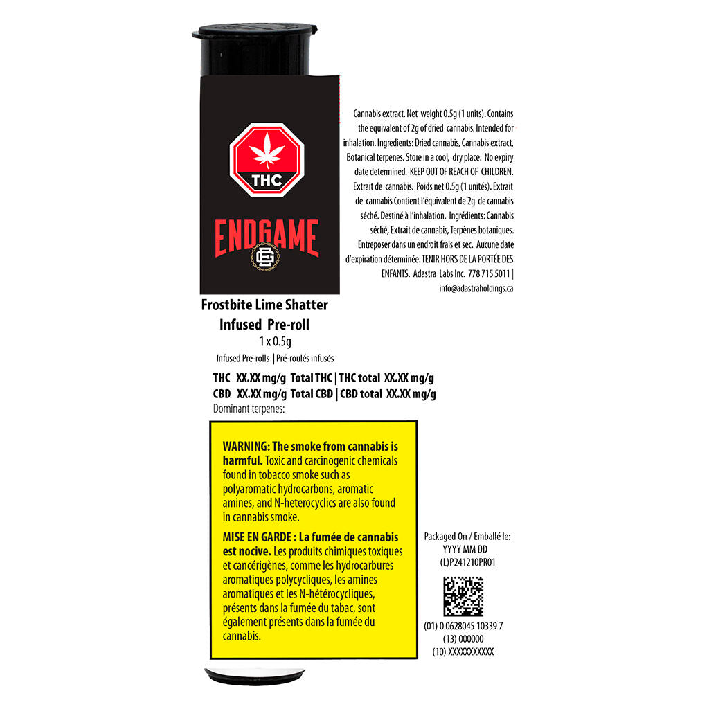 Endgame Frostbite Lime Shatter Infused Pre-Roll