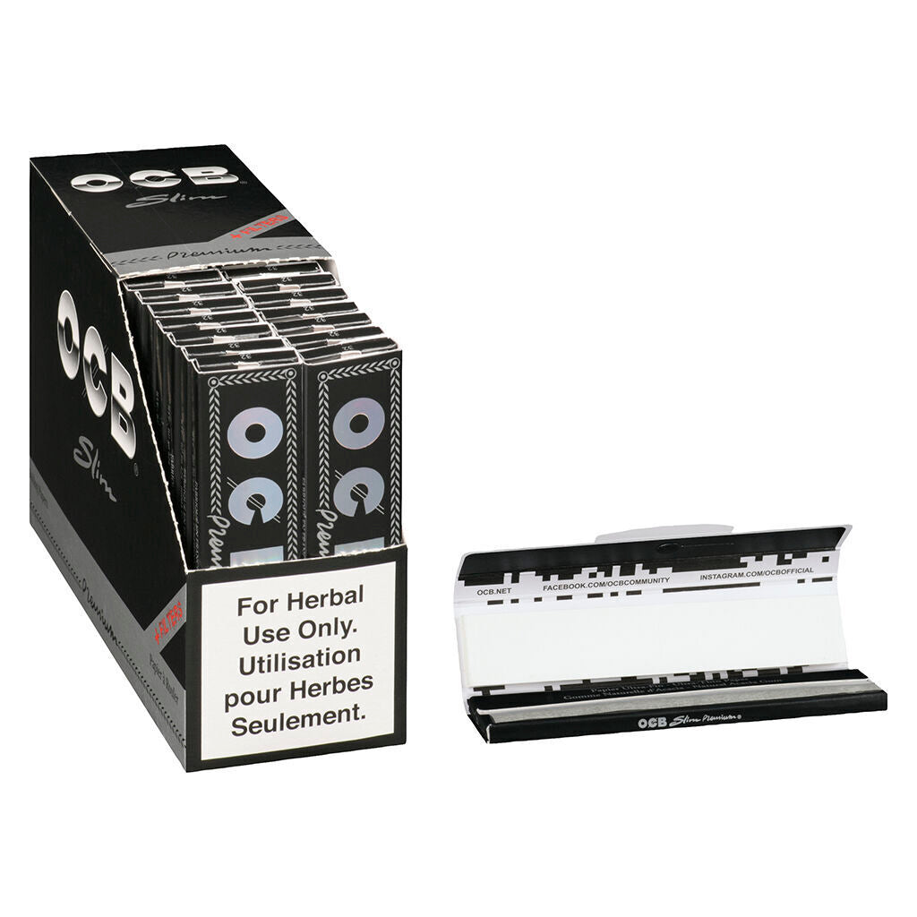 Premium Black Slim Rolling Papers & Tips | Smokey's