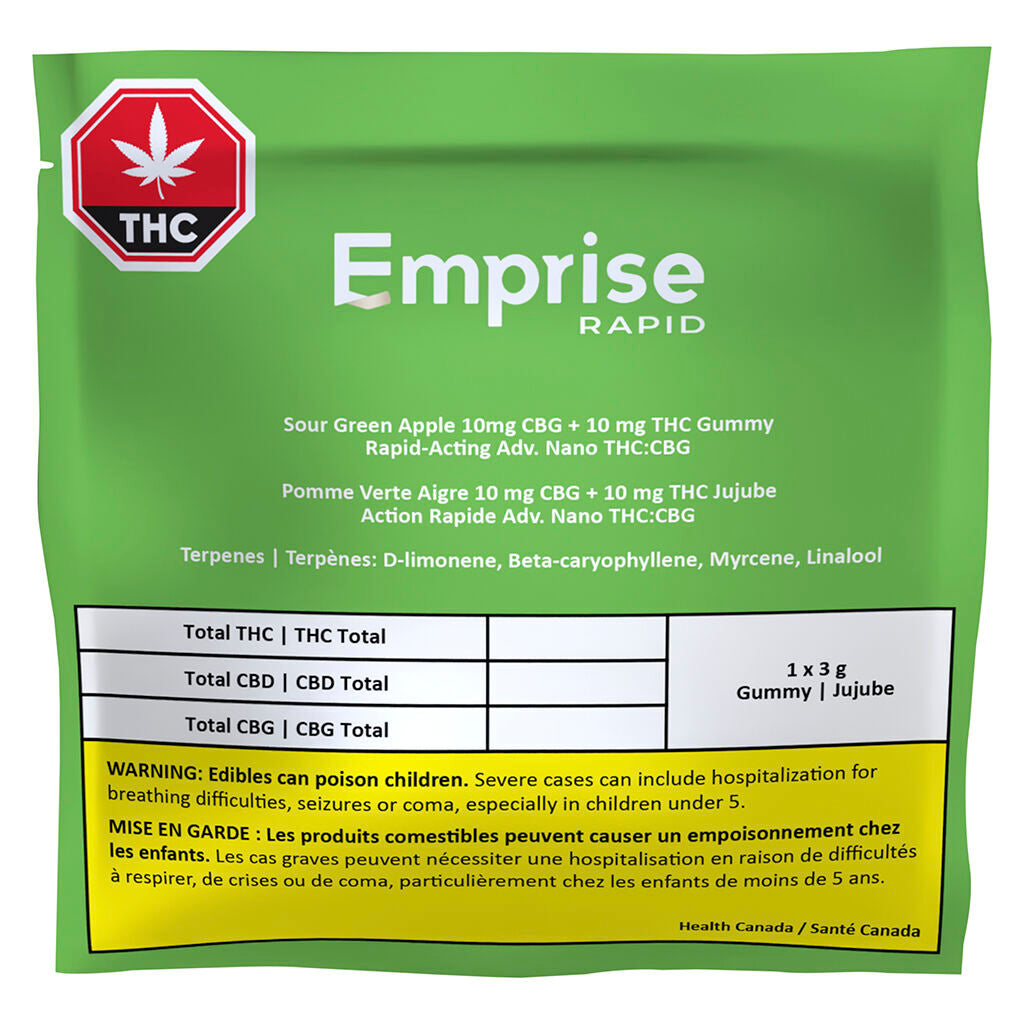 Emprise Rapid Sour Green Apple CBG Soft Chew