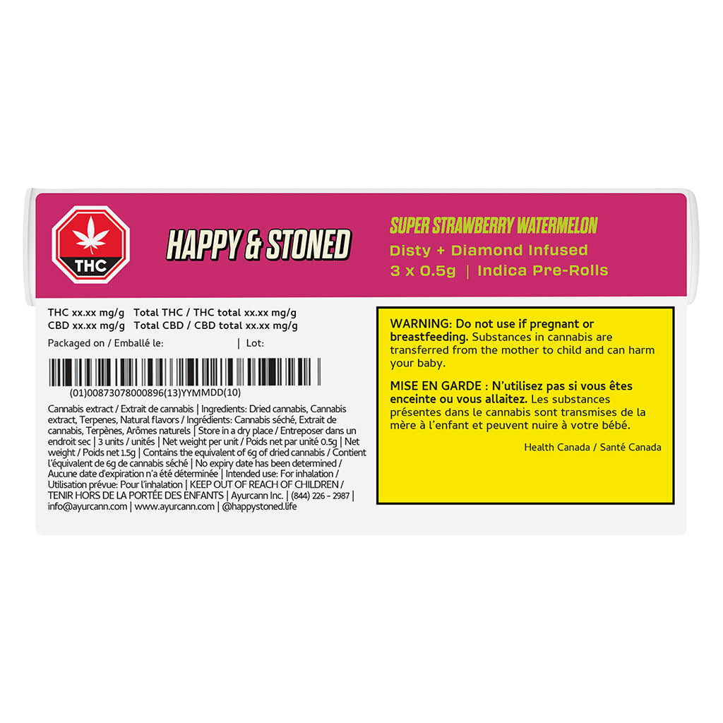 Super Strawberry Watermelon Disty+Diamond Infused Pre-Roll | Smokey's