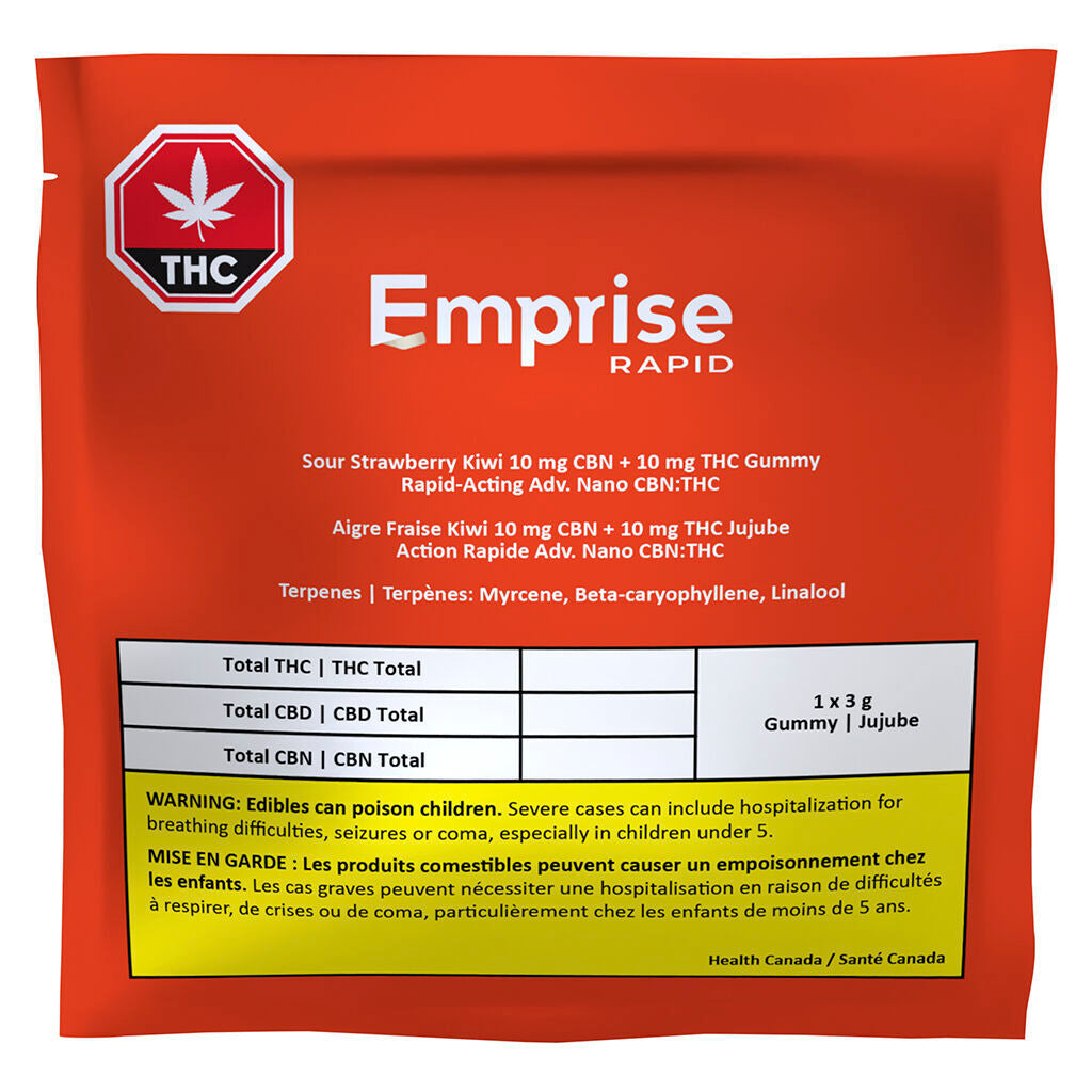 Emprise Rapid Sour Strawberry Kiwi Gummy CBN Soft Chew