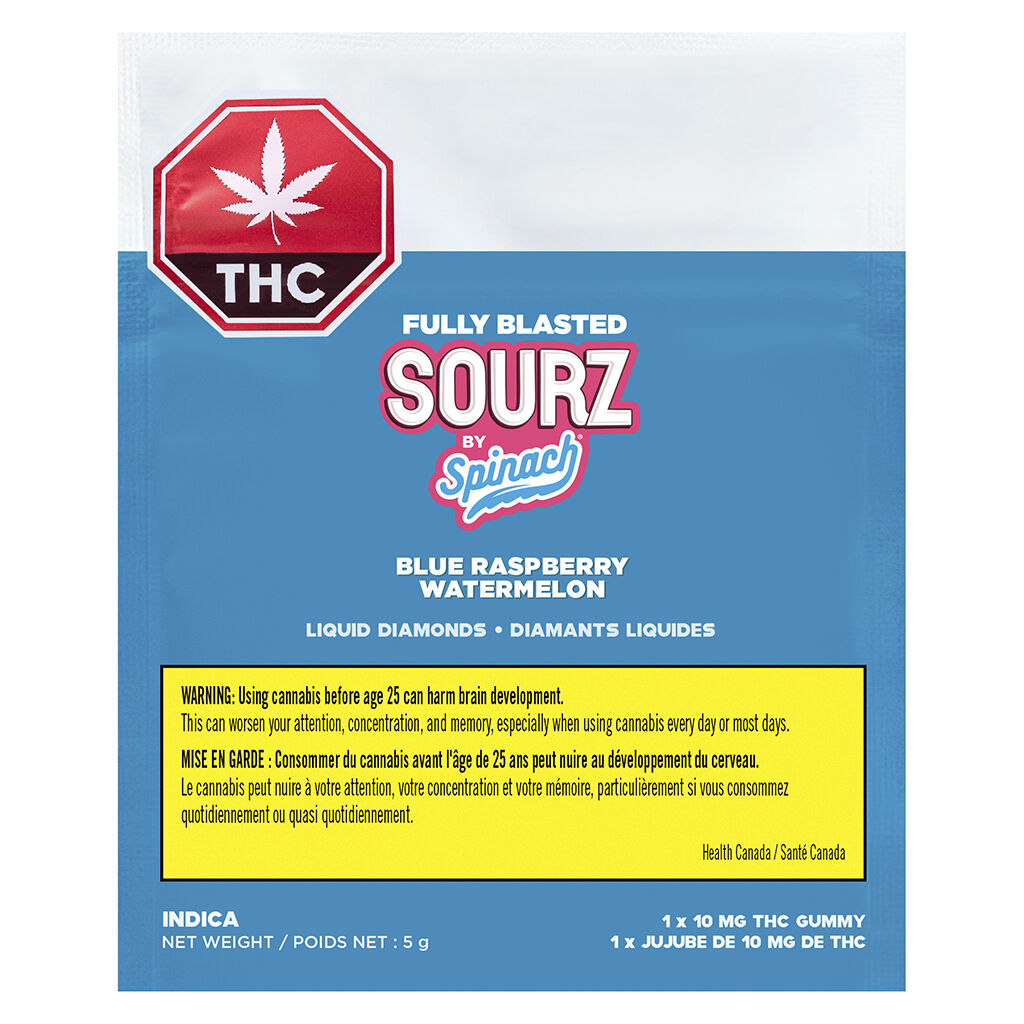 Spinach SOURZ Blue Raspberry Watermelon Soft Chew