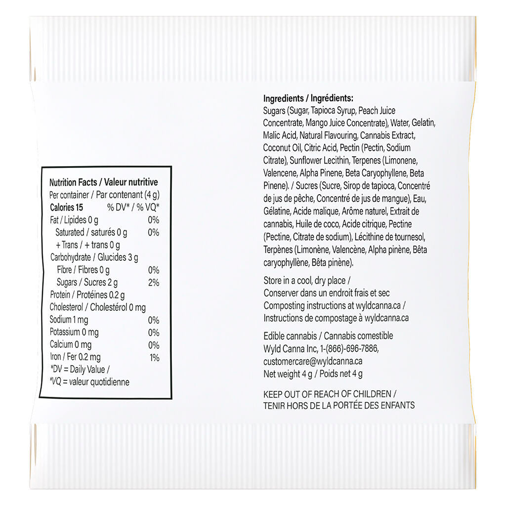 Wyld Real Fruit Sour Peach Mango CBG Soft Chew