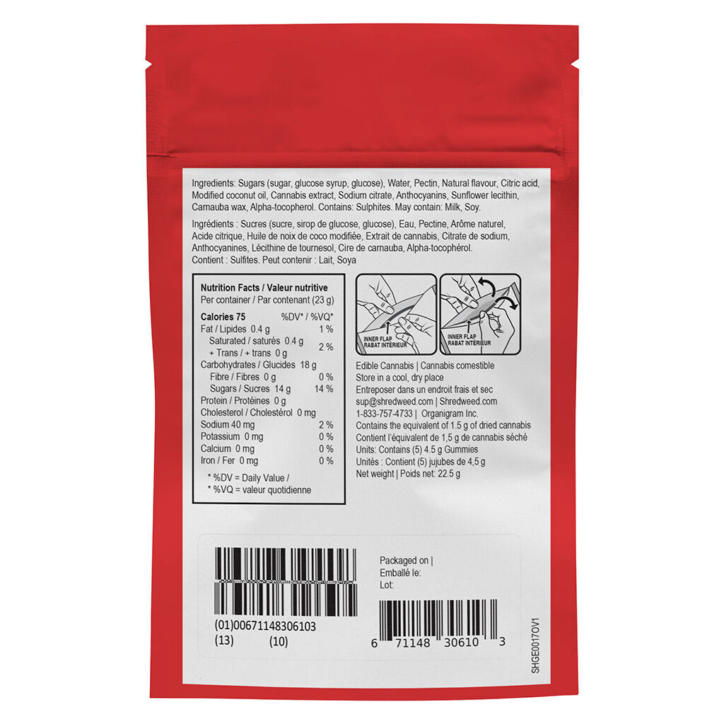 SHRED'EMS Strawberry Sunburst CBG Soft Chew