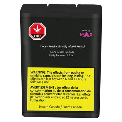 Weed Me Max Peach Cobra Lily THCa Coated Infused Pre-Roll