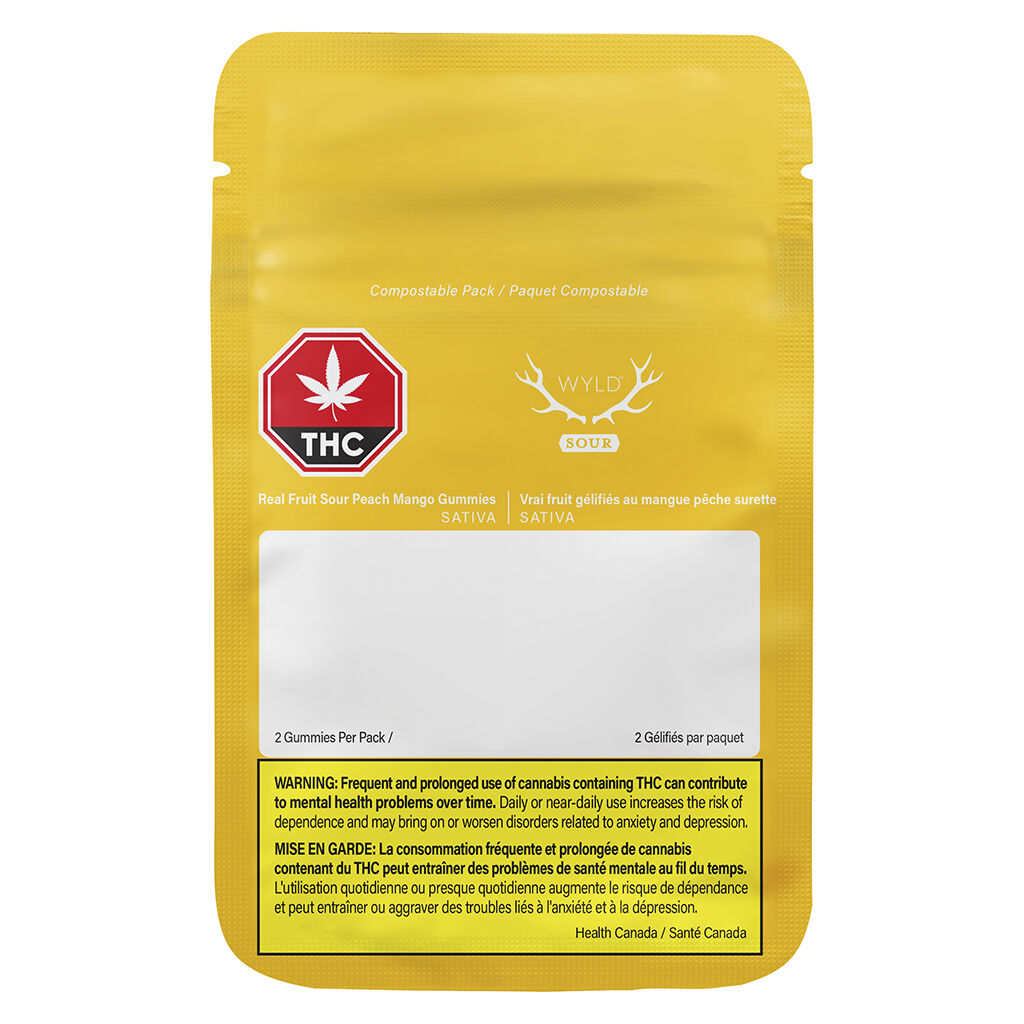 Real Fruit Sour Peach Mango CBG Soft Chew | Smokey's