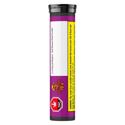 Iced Raspberry Quad Diamond Coated Infused Pre-Roll | Smokey's