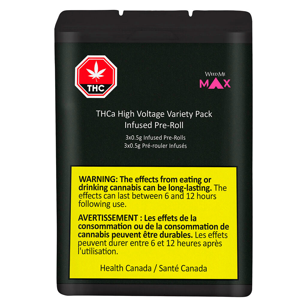 Weed Me Max High Voltage Variety THCa Coated Infused Pre-Roll