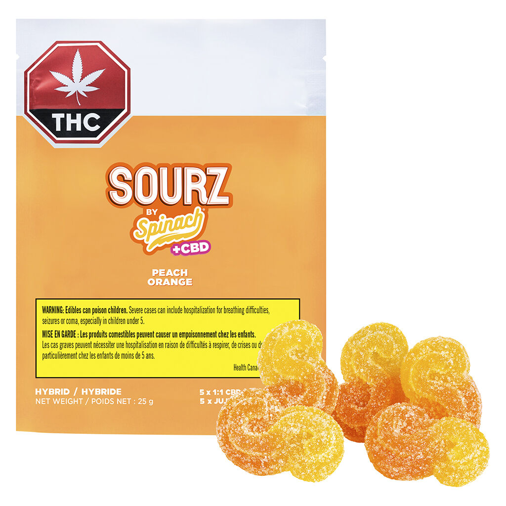 Spinach SOURZ Peach Orange Soft Chew