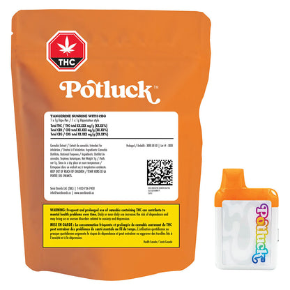 Potluck Tangerine Sunrise CBG Disposable