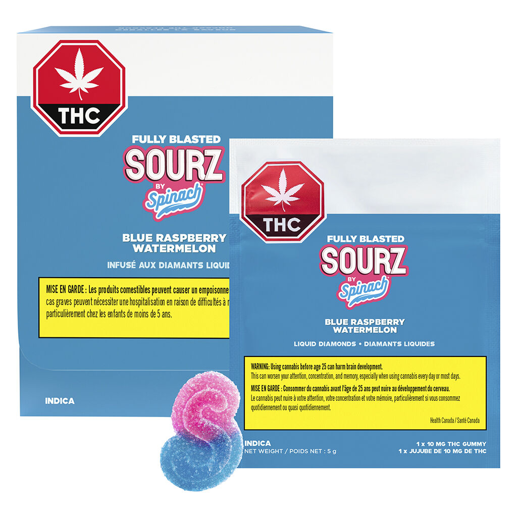 Spinach SOURZ Blue Raspberry Watermelon Soft Chew
