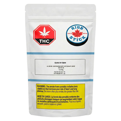 High Stick Gloves Off Grape Diamond Disposable