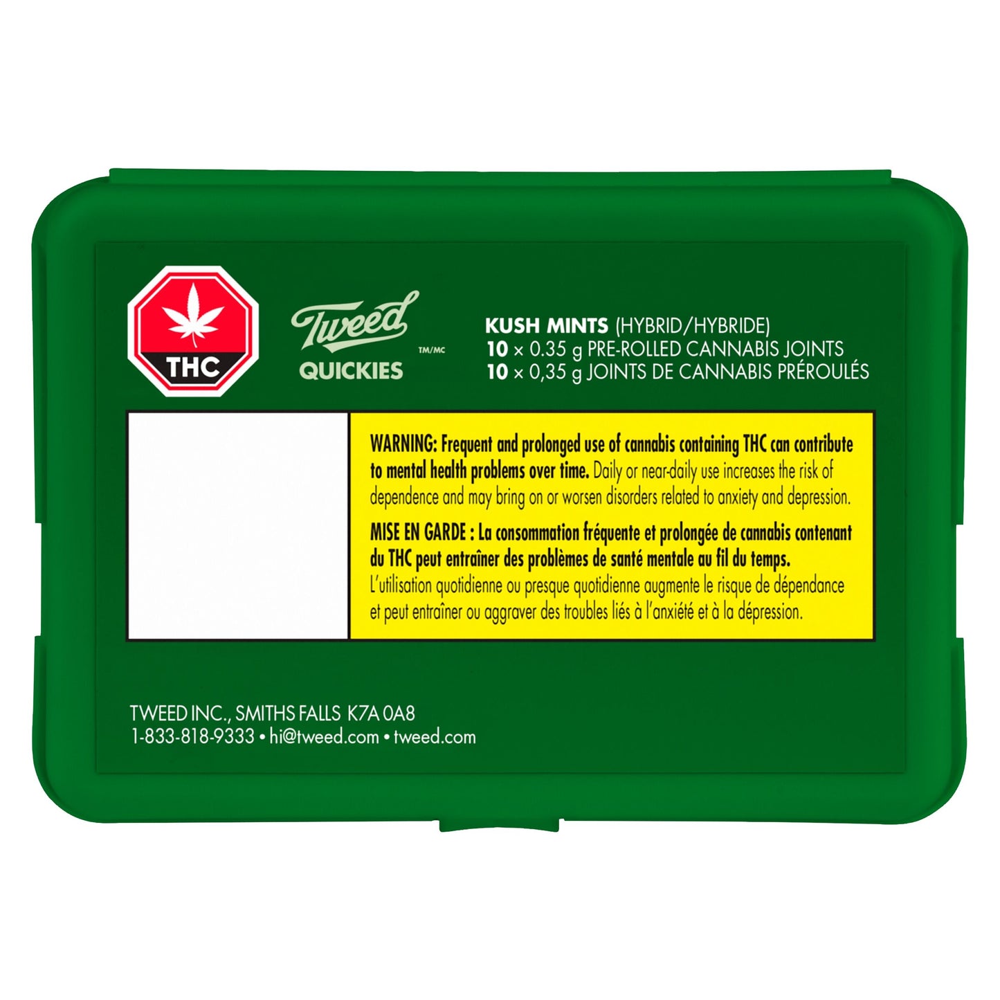 Tweed Quickies Kush Mints Pre-Roll