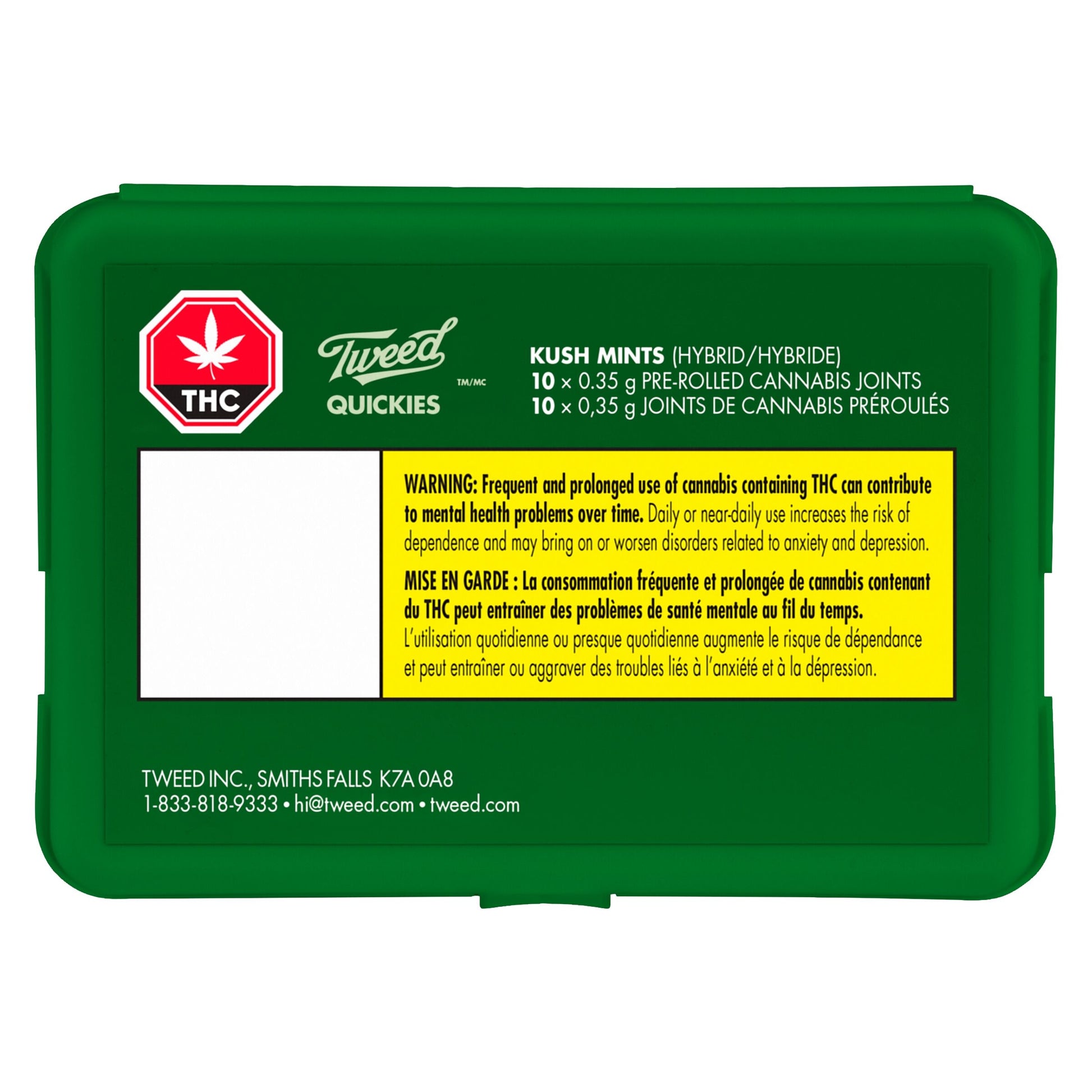 Tweed Quickies Kush Mints Pre-Roll