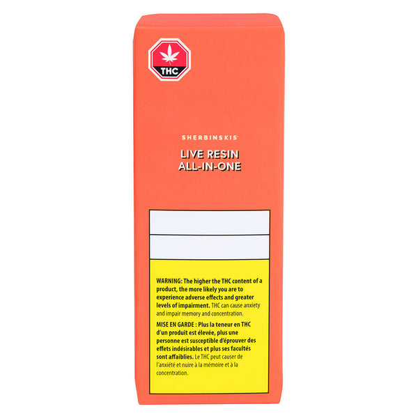 Sherbinskis Orange Sherbs Live Resin Disposable — Smokey's | Disposables, & Kits | Cannabis Delivery & Pickup