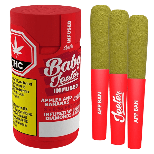Baby Jeeter Apples and Bananas Coated Infused Pre-Roll — Smokey's | Hybrid PR | Cannabis Delivery & Pickup