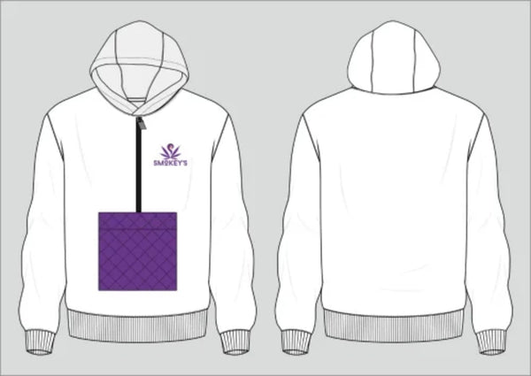 Smokey's White Hoodie w/ Pouch — Smokey's | Accessories | Cannabis Delivery & Pickup